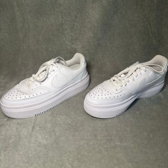 Nike Court Vision Alta Low Triple White Sneakers Women Size 7.5 Shoes DM0113-100 - Picture 9 of 14